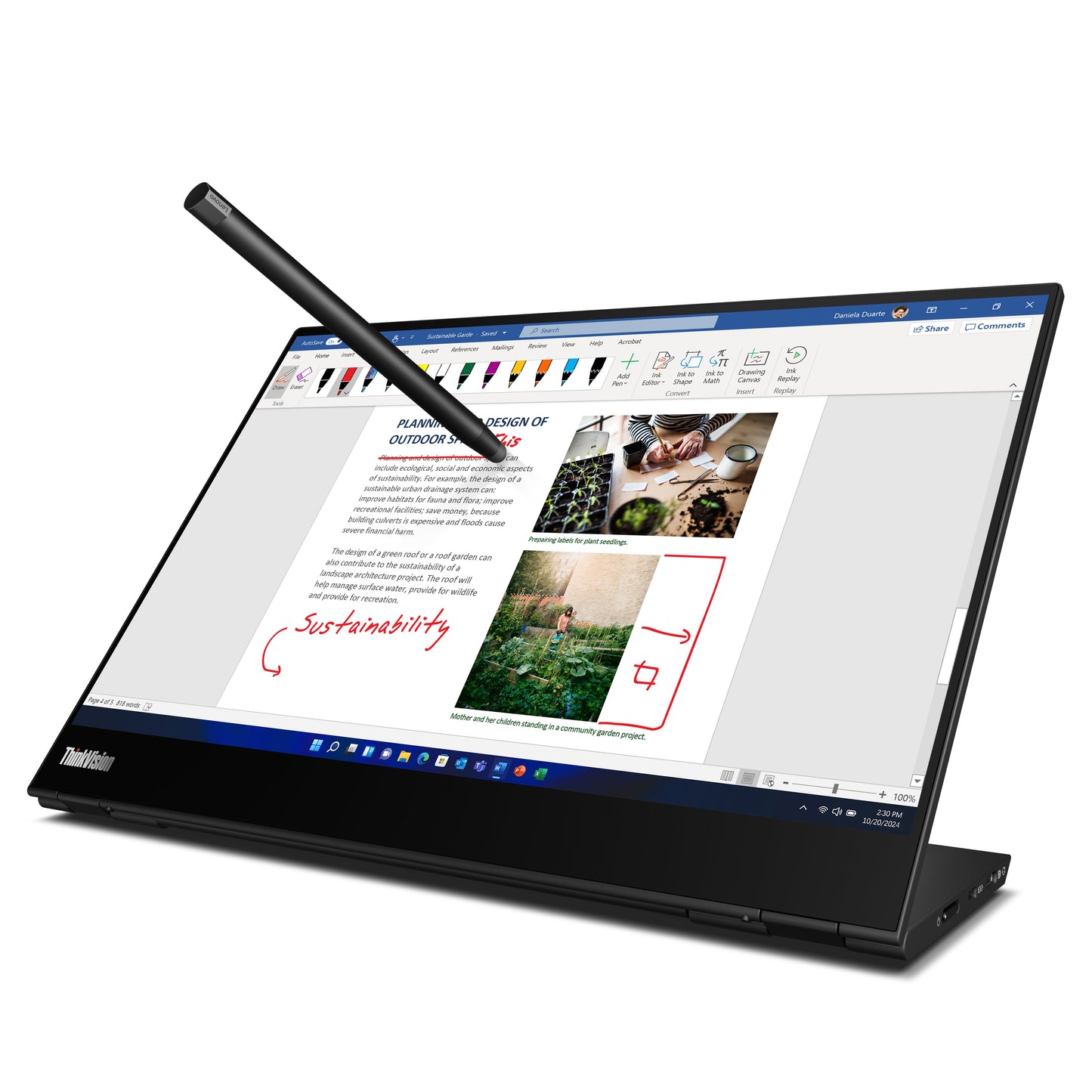 Lenovo ThinkVision M14t Gen 2 LED display