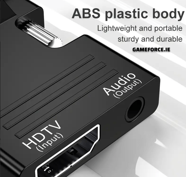 ARES HDTV To VGA Adapter Converter With Audio HDTV Source Output To TV/Monitor With VGA Connector), Active Female HDTV In Male VGA 1080p Video Dongle Adaptor For Computer, Laptop, Projector-with 3.5mm Stereo Cable Included! - TECHDIRECT GAMEFORCE.IE - Ireland - Carlow - Dublin - Cork