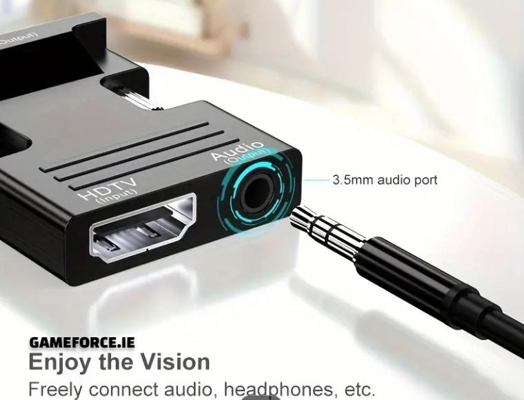 ARES HDTV To VGA Adapter Converter With Audio HDTV Source Output To TV/Monitor With VGA Connector), Active Female HDTV In Male VGA 1080p Video Dongle Adaptor For Computer, Laptop, Projector-with 3.5mm Stereo Cable Included! - TECHDIRECT GAMEFORCE.IE - Ireland - Carlow - Dublin - Cork