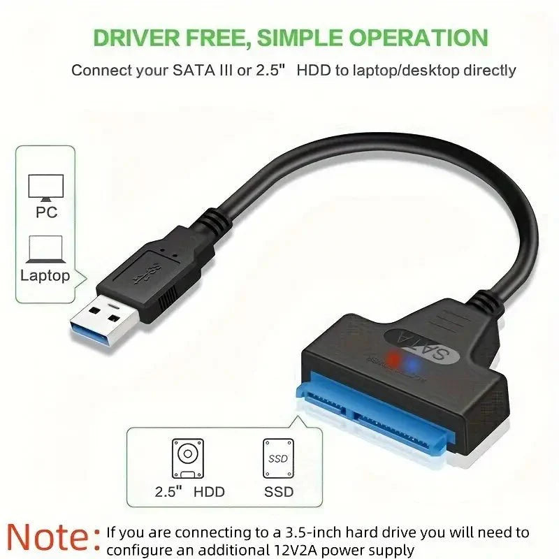 PC-LINK USB 3.0 to SATA 6.35cm SSD Hard Drive Cable - TECHDIRECT GAMEFORCE.IE - Ireland - Carlow - Dublin - Cork