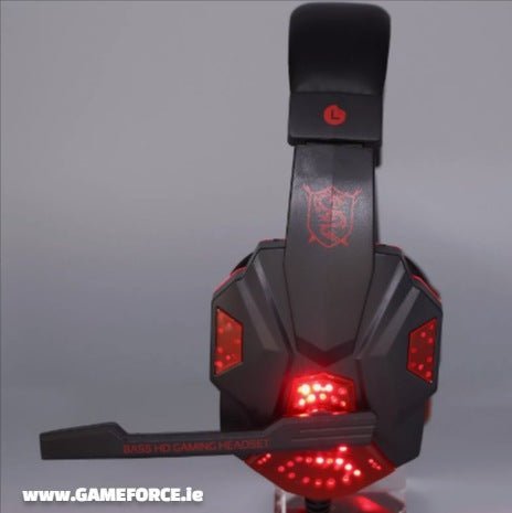PC-LINK SY830mv - RED / Black Gaming Headset USB WIRED with Luminous Red - TECHDIRECT GAMEFORCE.IE - Ireland - Carlow - Dublin - Cork