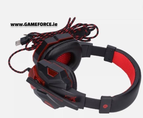 PC-LINK SY830mv - RED / Black Gaming Headset USB WIRED with Luminous Red - TECHDIRECT GAMEFORCE.IE - Ireland - Carlow - Dublin - Cork