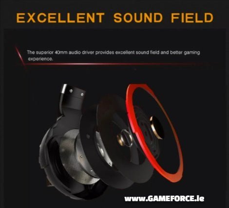 PC-LINK SY830mv - RED / Black Gaming Headset USB WIRED with Luminous Red - TECHDIRECT GAMEFORCE.IE - Ireland - Carlow - Dublin - Cork