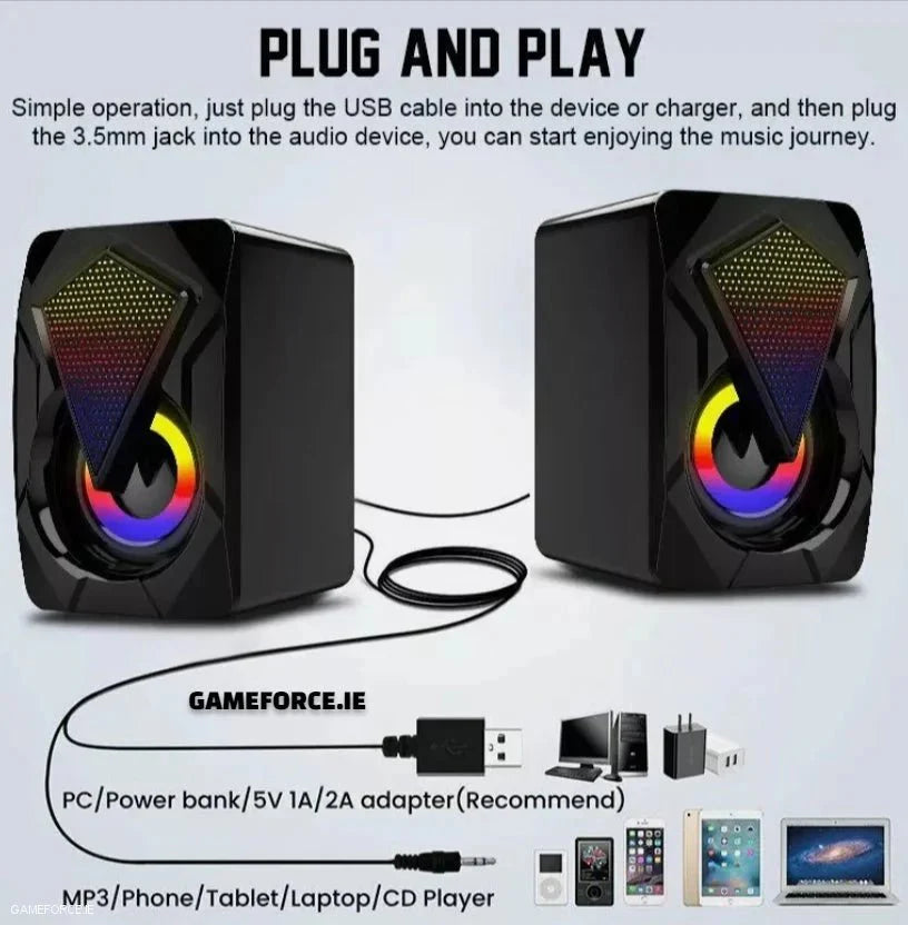 PC-LINK K10 Prime USB wired Gaming Speakers RGB - TECHDIRECT GAMEFORCE.IE - Ireland - Carlow - Dublin - Cork
