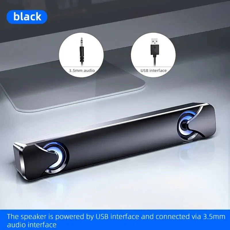 USB-Powered Sound Bar Desktop Speakers with Blue Light Effect - TECHDIRECT GAMEFORCE.IE - Ireland - Carlow - Dublin - Cork