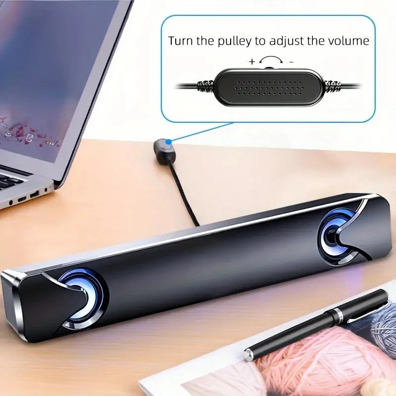 USB-Powered Sound Bar Desktop Speakers with Blue Light Effect - TECHDIRECT GAMEFORCE.IE - Ireland - Carlow - Dublin - Cork