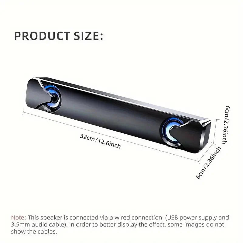 USB-Powered Sound Bar Desktop Speakers with Blue Light Effect - TECHDIRECT GAMEFORCE.IE - Ireland - Carlow - Dublin - Cork
