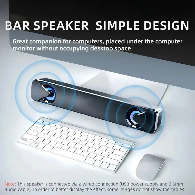 USB-Powered Sound Bar Desktop Speakers with Blue Light Effect - TECHDIRECT GAMEFORCE.IE - Ireland - Carlow - Dublin - Cork