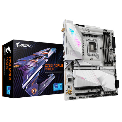 GIGABYTE Z790 AORUS PRO X Motherboard - Supports Intel 14th Gen CPUs, 18+1+2 phases VRM, up to 8266MHz DDR5 (OC), 1xPCIe 5.0 + 4xPCIe 4.0 M.2, Wi-Fi 7, 5GbE LAN, USB 3.2 Gen 2x2