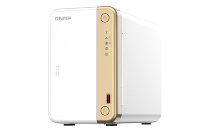 QNAP TS-262 NAS Tower Intel® Celeron® N4505 4 GB 0 TB QNAP QTS Gold, White