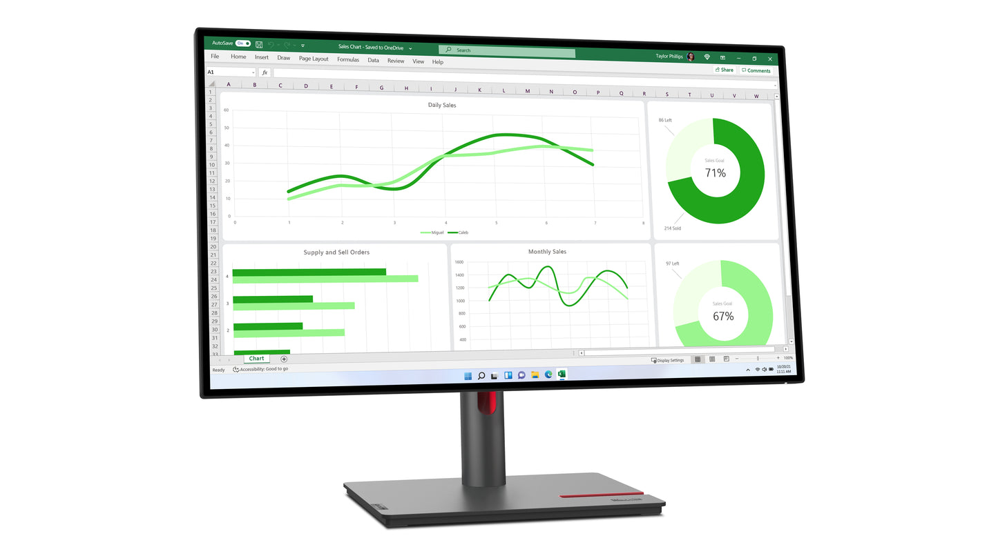 Lenovo ThinkVision P27q-30 LED display 68.6 cm (27") 2560 x 1440 pixels Quad HD Black