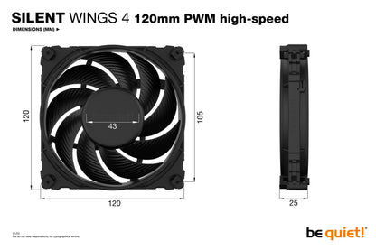 be quiet! SILENT WINGS 4 | 120mm PWM high-speed Computer case Fan 12 cm Black 1 pc(s)