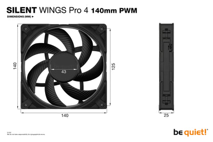 be quiet! SILENT WINGS PRO 4 | 140mm PWM Computer case Fan 14 cm Black 1 pc(s)