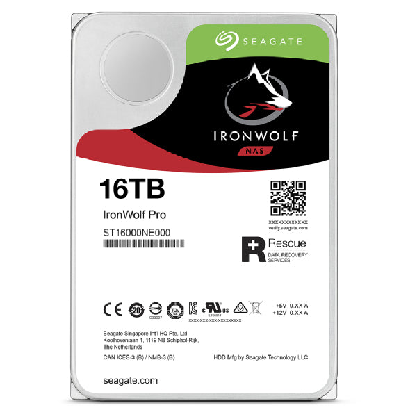 Seagate IronWolf Pro ST16000NT001 internal hard drive 16 TB 7200 RPM 256 MB 3.5"