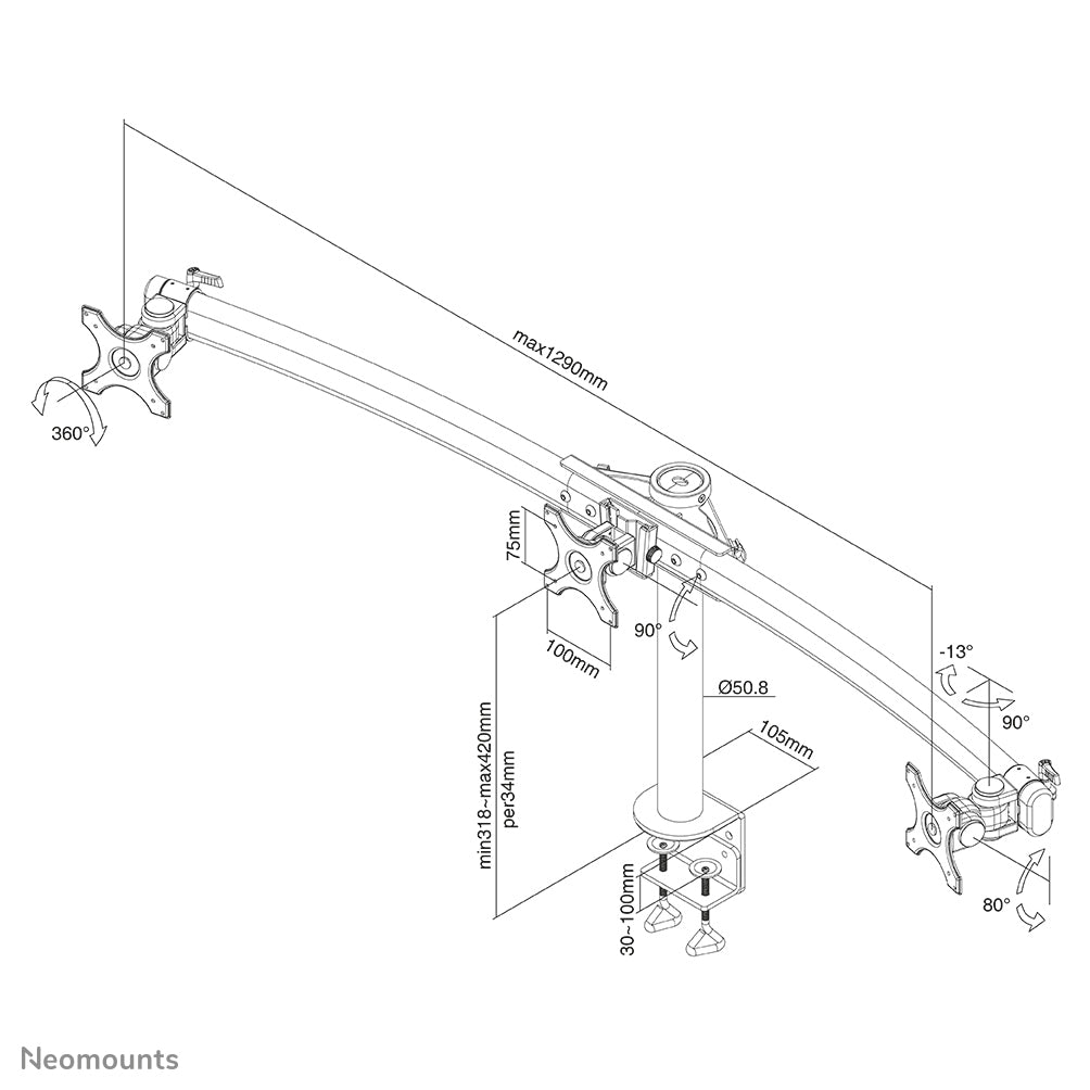 Neomounts desk monitor arm