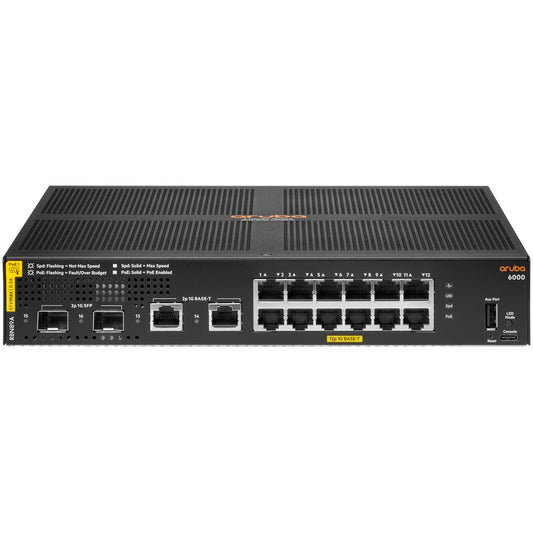 HPE Aruba Networking Aruba 6000 12G Class4 PoE 2G/2SFP 139W