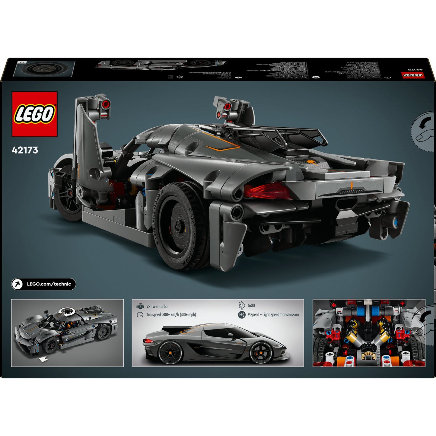 LEGO Koenigsegg Jesko Absolut Grey Hypercar