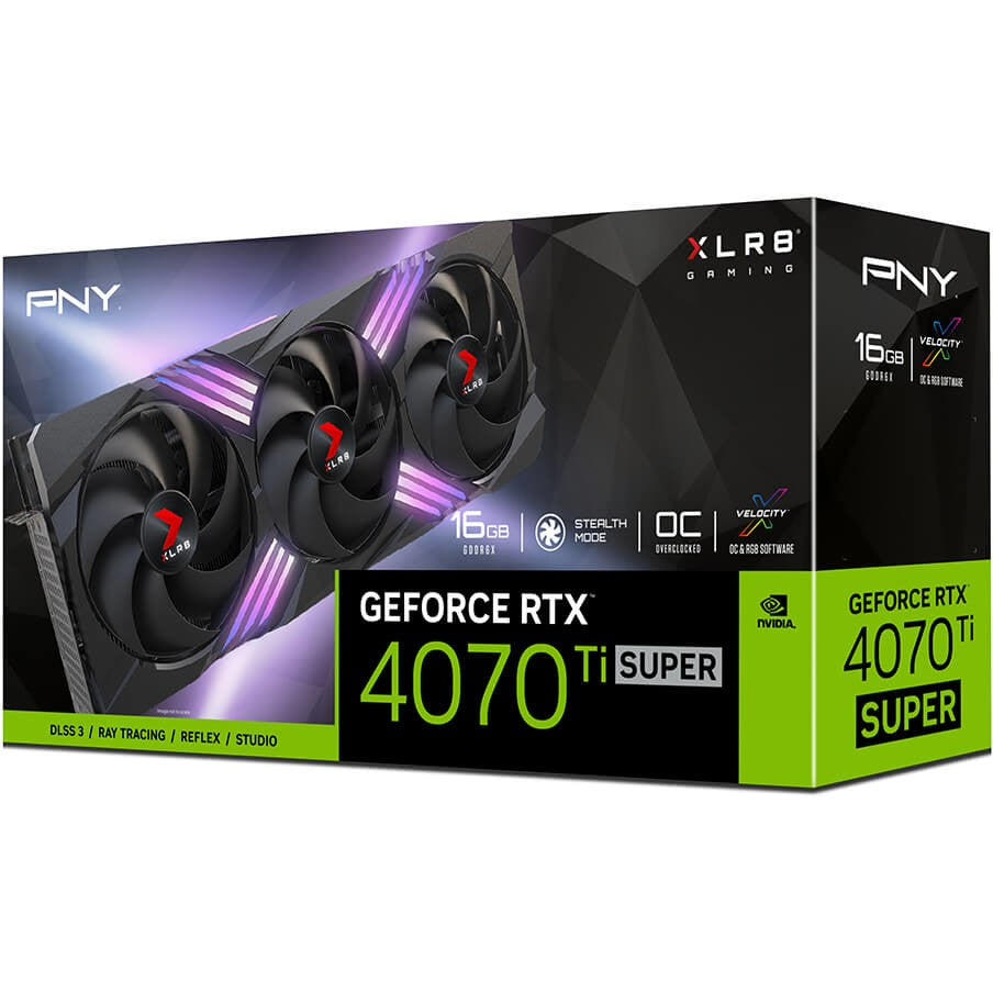 PNY GeForce RTX 4070 Ti SUPER XLR8 Gaming VERTO EPIC-X RGB Overclocked Triple Fan DLSS 3