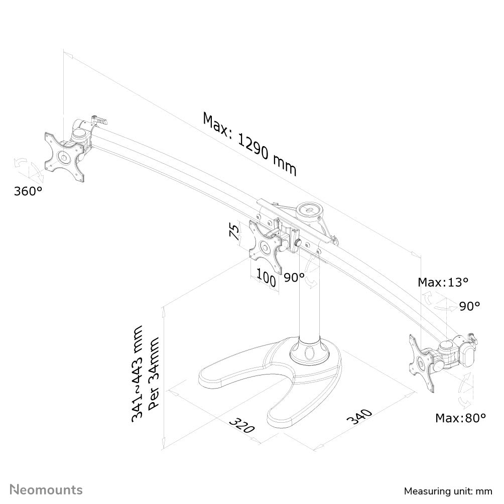 Neomounts monitor desk mount