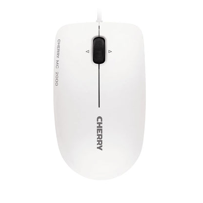 CHERRY MC 2000 Corded Mouse with Tilt Wheel, Pale Grey, USB