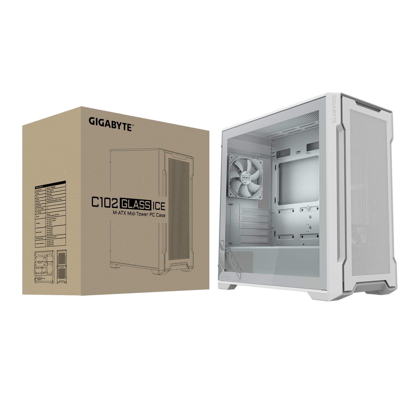 GIGABYTE C102 GLASS Midi Tower White