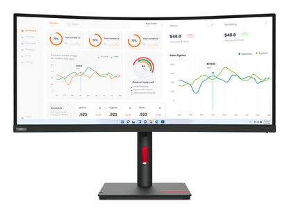 Lenovo ThinkVision T34w-30 LED display 86.4 cm (34") 3440 x 1440 pixels Wide Quad HD Black