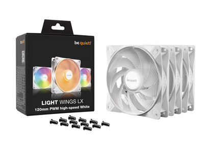 be quiet! LIGHT WINGS LX 120mm PWM High Speed 3-Pack White Computer case Fan 12 cm 3 pc(s)