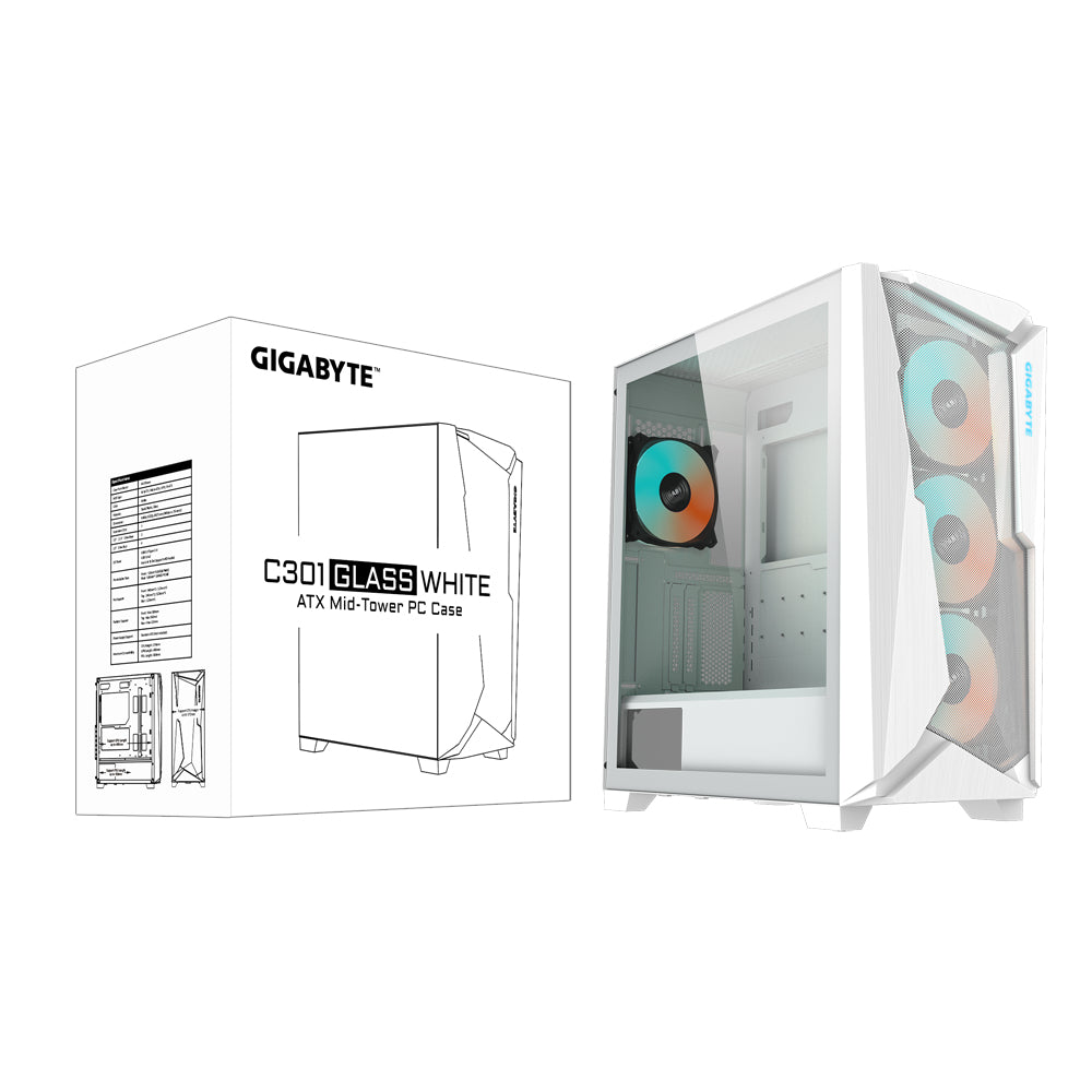 GIGABYTE C301GW computer case Midi Tower White