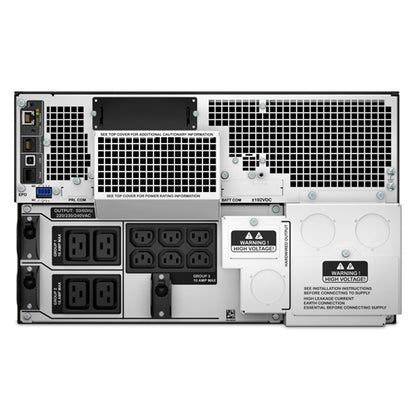 APC Smart-UPS On-Line, 8kVA/8kW, Rackmount 6U, 230V 3:1 and 1:1, 6x C13+4x C19 IEC outlets, Network Card+SmartSlot, Extended runtime, W/ rail kit