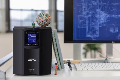 APC Smart-UPS C, Line Interactive, 1000VA, Tower, 230V, 8x IEC C13 outlets, SmartConnect port, USB and Serial communication, AVR, Graphic LCD