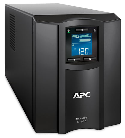 APC Smart-UPS C, Line Interactive, 1000VA, Tower, 230V, 8x IEC C13 outlets, SmartConnect port, USB and Serial communication, AVR, Graphic LCD