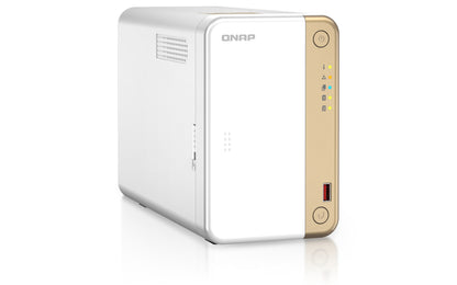 QNAP TS-262 NAS Tower Intel® Celeron® N4505 4 GB 0 TB QNAP QTS Gold, White