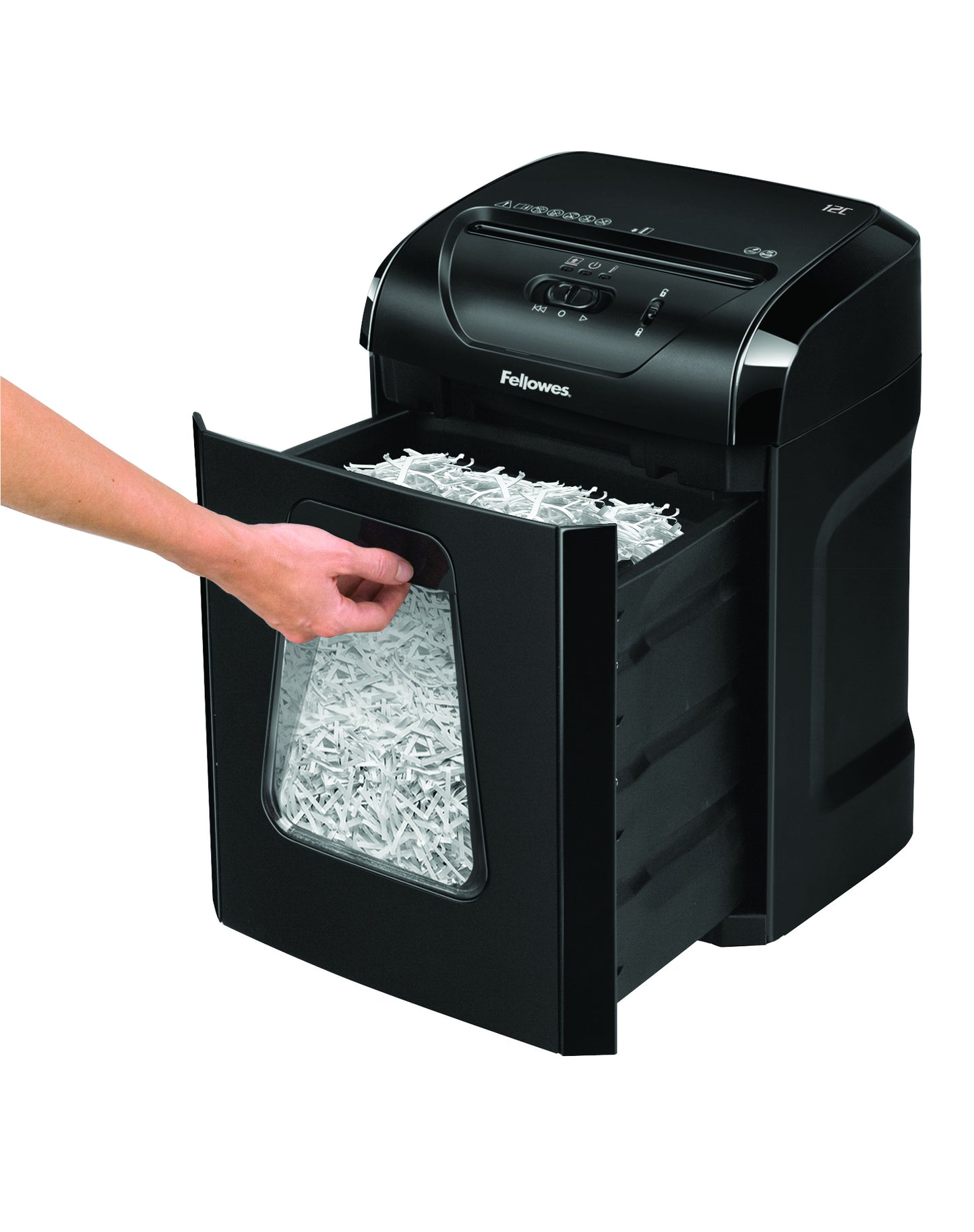 Fellowes Powershred 12C paper shredder Cross shredding 22.5 cm Black