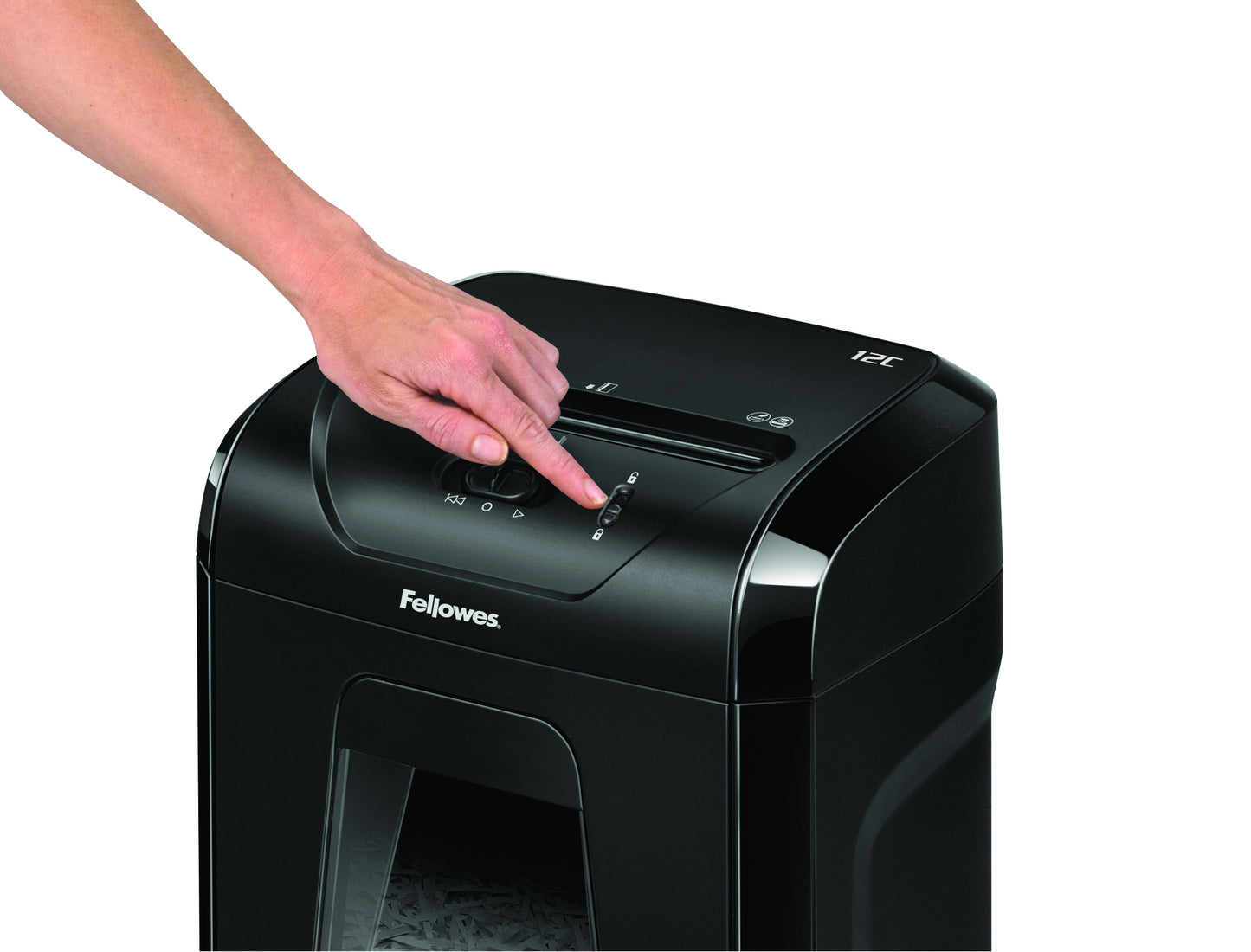 Fellowes Powershred 12C paper shredder Cross shredding 22.5 cm Black