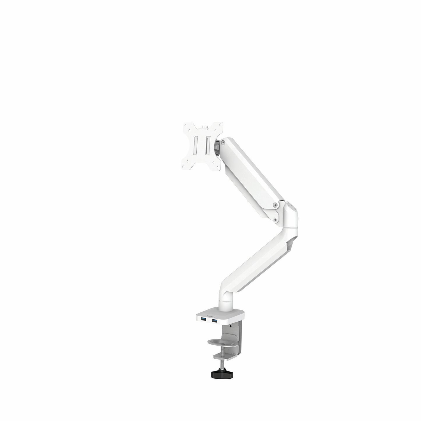 Fellowes Platinum Series Monitor Arm - Monitor Mount for 8KG 32 Inch Screens - Adjustable Monitor Desk Mount - Tilt 45° Pan 180° Swivel 360° Rotation 360°, VESA 75 x 75/100 x 100 - White