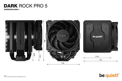 be quiet! Dark Rock Pro 5 Processor Air cooler 120/135 mm Black 1 pc(s)