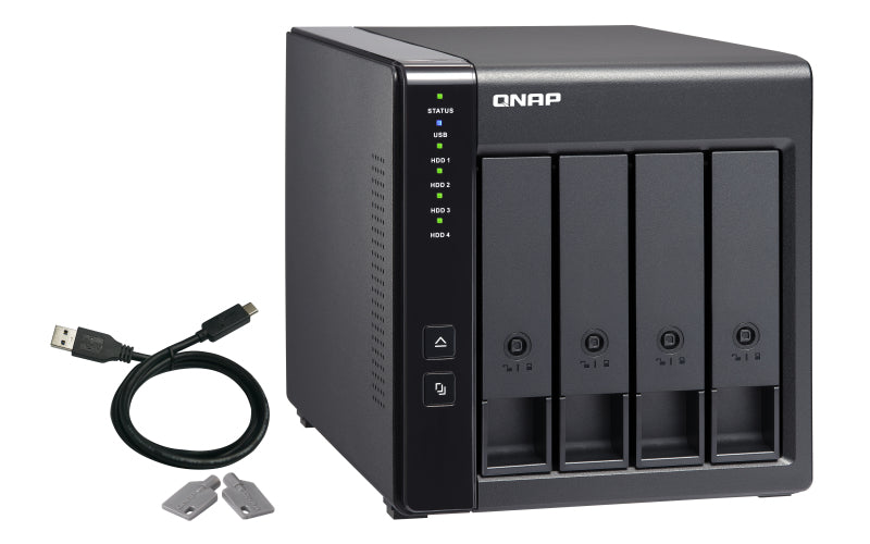 QNAP TR-004 storage drive enclosure HDD/SSD enclosure Black 2.5/3.5"