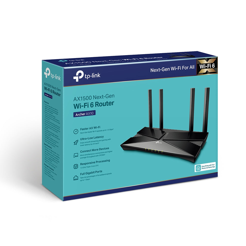 TP-Link Archer AX1500 Dual-Band Wi-Fi 6 Router, Black