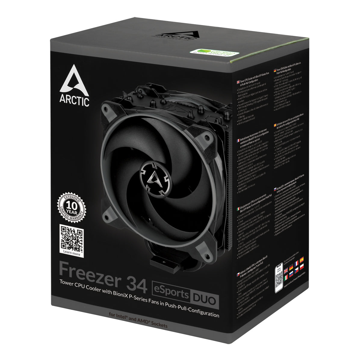 ARCTIC Freezer 34 eSports DUO - Tower CPU Cooler with BioniX P-Series Fans in Push-Pull-Configuration