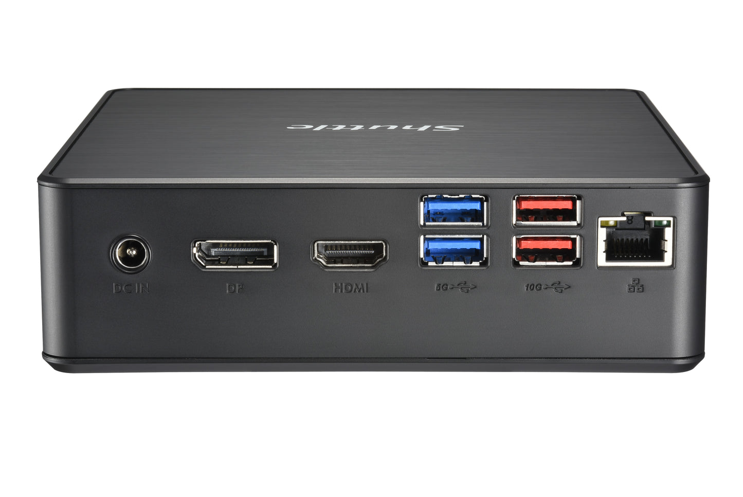 Shuttle XPC Nano PC NC40U, Intel Celeron 7305U, 1x HDMI, 1x DP,1xUSB-C/DP, 6x USB3.2, 1x 2.5" bay, 2x M.2, 1x LAN, RAID, 24/7 permanent operation, incl. VESA & Stand