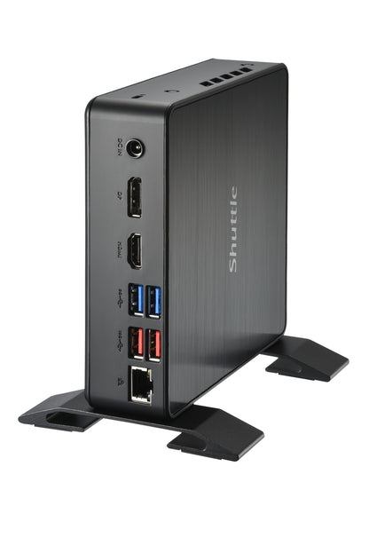 Shuttle XPC Nano PC NC40U, Intel Celeron 7305U, 1x HDMI, 1x DP,1xUSB-C/DP, 6x USB3.2, 1x 2.5" bay, 2x M.2, 1x LAN, RAID, 24/7 permanent operation, incl. VESA & Stand