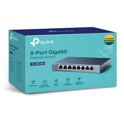 TP-Link TL-SG108 network switch Unmanaged L2 Gigabit Ethernet (10/100/1000) Black