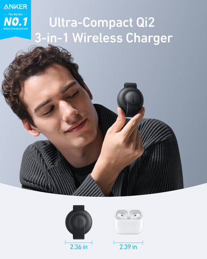 Anker B25M8H11 mobile device charger Headphones, Headset, Smartphone, Smartwatch Black Wireless charging Fast charging Indoor