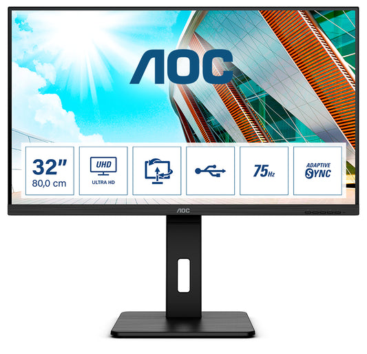 AOC P2 U32P2 computer monitor 80 cm (31.5") 3840 x 2160 pixels 4K Ultra HD LED Black