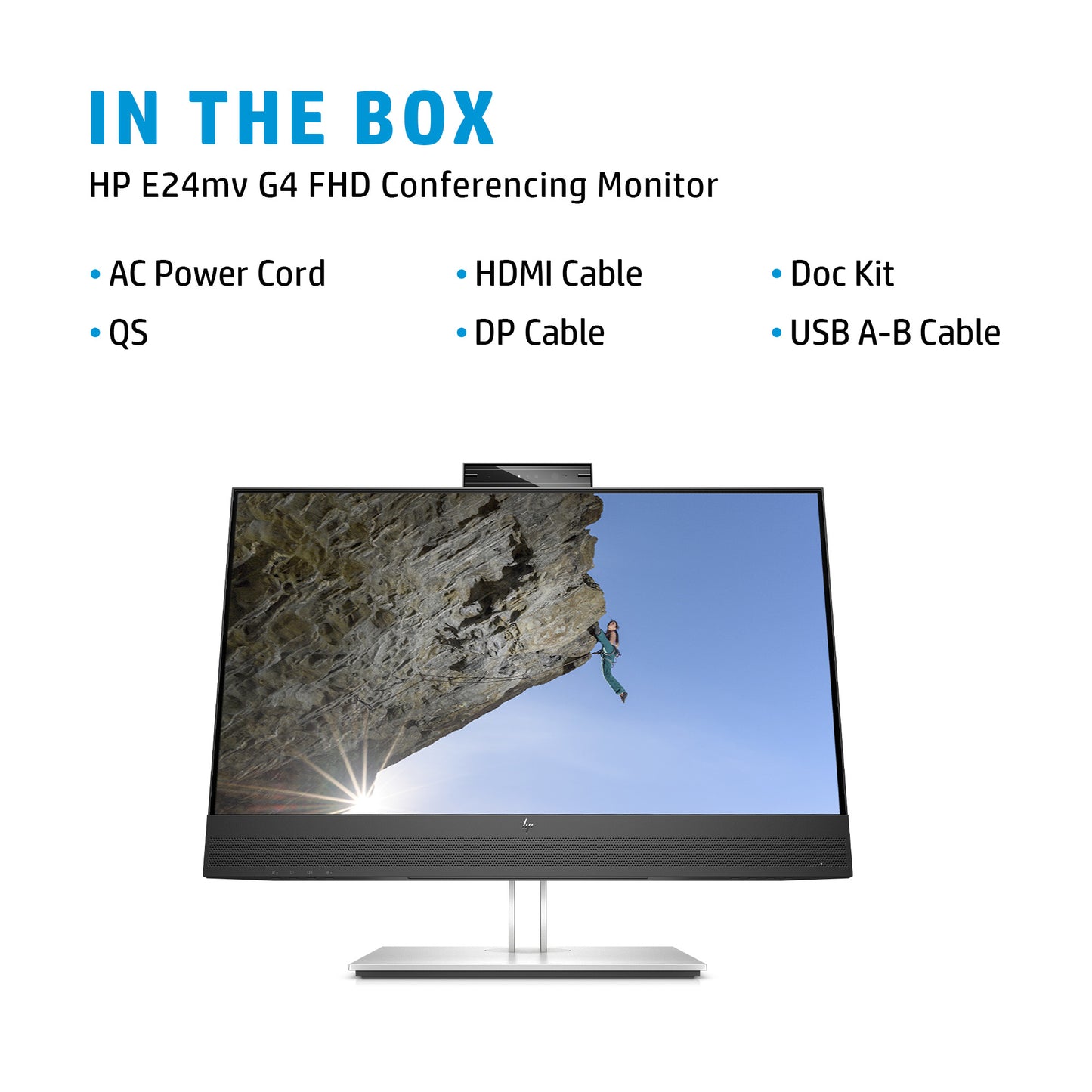 HP E24mv G4 computer monitor 60.5 cm (23.8") 1920 x 1080 pixels Full HD Black, Silver