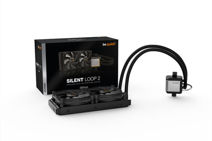 be quiet! Silent Loop 2 240mm All In One CPU Water Cooling, 2 X 240mm PWM Fan, For Intel Socket: 1200 / 2066 / 115X / 2011(-3) square ILM; For AMD Socket: AMD: AM4 / AM3(+)