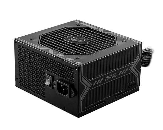 MSI MAG A650BN UK PSU '650W, 80 Plus Bronze certified, 12V Single-Rail, DC-to-DC Circuit, 120mm Fan, Non-Modular, Sleeved Cables, ATX Power Supply Unit, UK Powercord, Black'