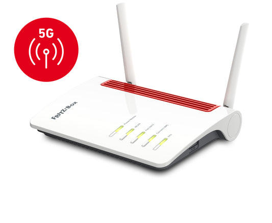 FRITZ!Box 6850 5G wireless router Gigabit Ethernet Dual-band (2.4 GHz / 5 GHz) Black, Red, White