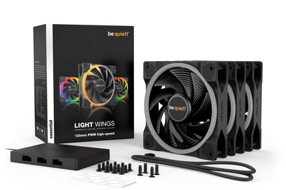 be quiet! Light Wings 120mm ARGB PWM High Speed Fan Black 3 Pack