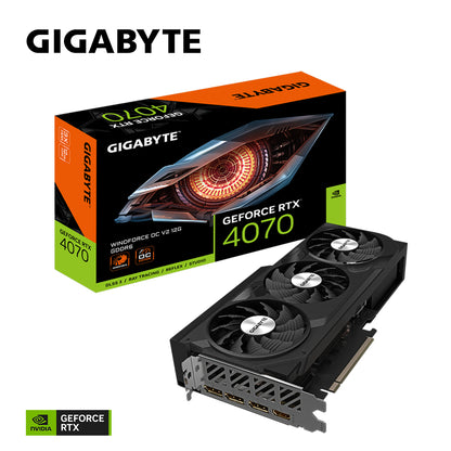 GIGABYTE GeForce RTX 4070 WINDFORCE OC V2 12G Graphics Card - 12GB GDDR6, 192bit, PCI-E 4.0, 2490MHz Core Clock, 3 x DisplayPort 1.4a, 1 x HDMI 2.1a, NVIDIA DLSS 3, GV-N4070WF3OCV2-12GD